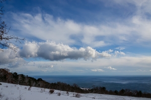 Crimean Winter. Clouds over the Black sea