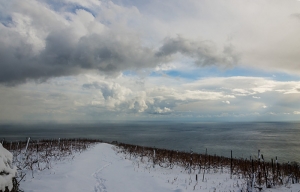 Crimean Winter. Clouds over the Black sea