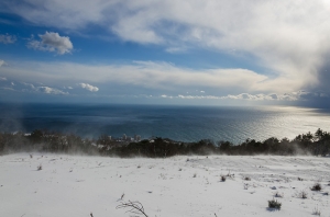 Crimean Winter. Clouds over the Black sea